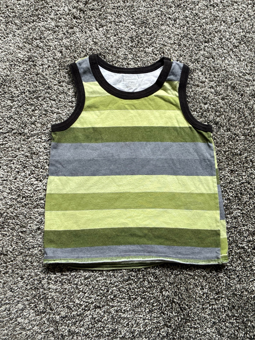 Garanimals Toddler Boy Green and Gray Striped Tank Top, Size 4T